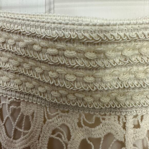 Adiva Boho Lace Skirt Large Long Layered Cotton Crochet Look Gypsy Cowgirl Midi - Picture 4 of 7
